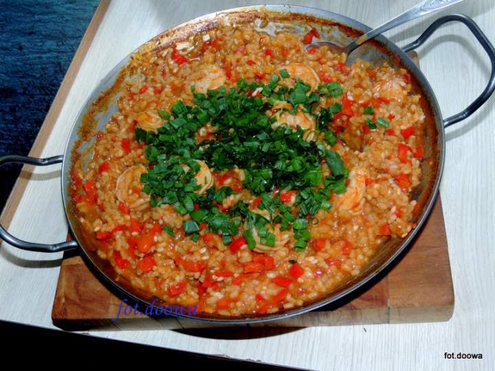 Paella z owocami morza