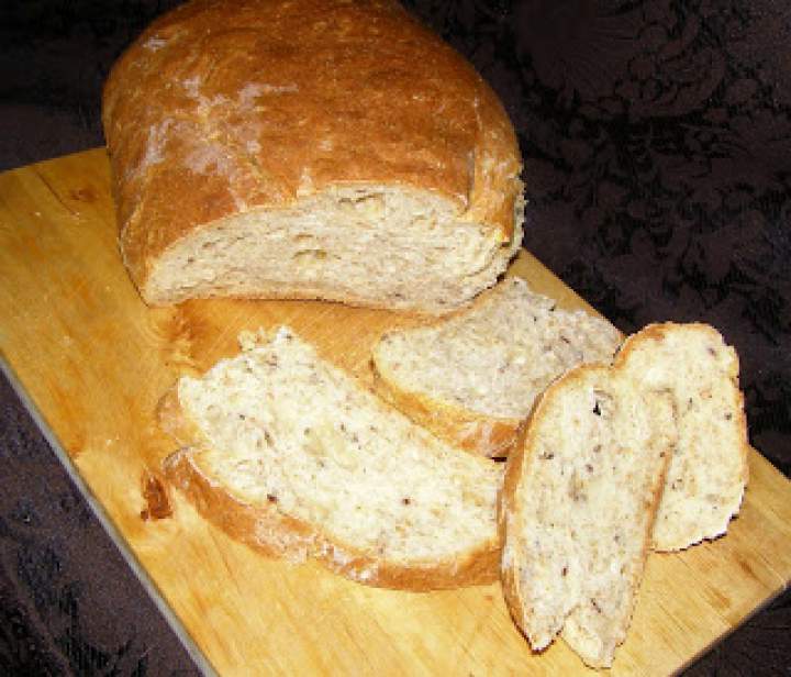 chleb żytnio-pszenny z siemieniem lnianym na drożdżach suchych z piekarnika…