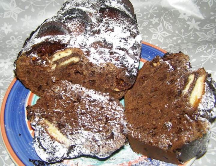 ciasto kakaowo-piernikowe z delicjami,czekoladą…