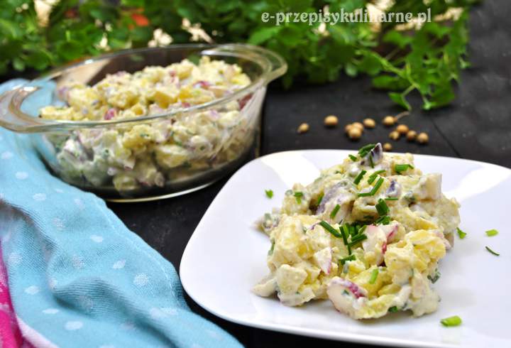 Szybka sałatka z ziemniaków i rzodkiewki (136 kcal)