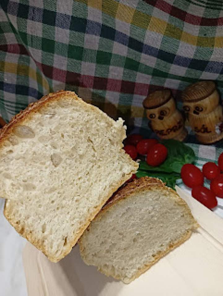 Chleb pszenny z sezamem bez wyrabiania
