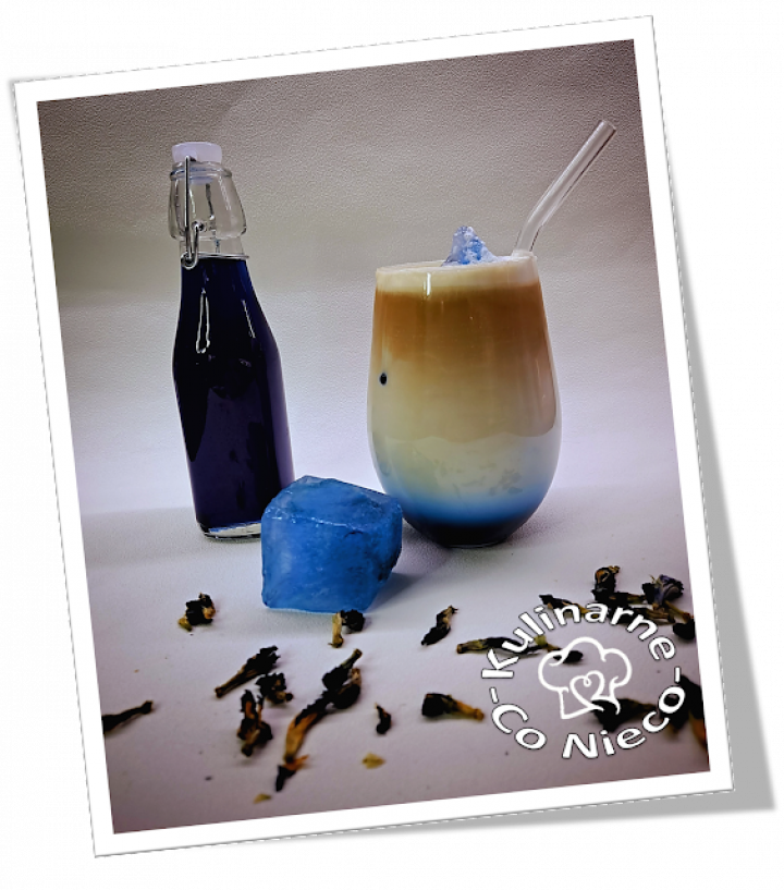 Blue Iced Coffee z Syropem Butterfly Pea