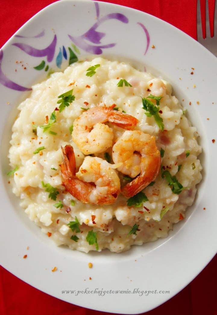 Kokosowe risotto z krewetkami