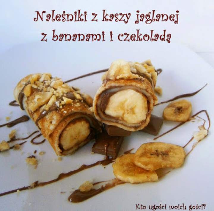 Naleśniki z kaszy jaglanej z bananami i czekoladą