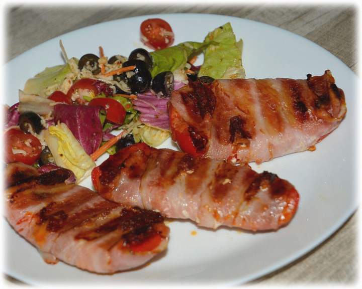 Papryka grillowana w boczku