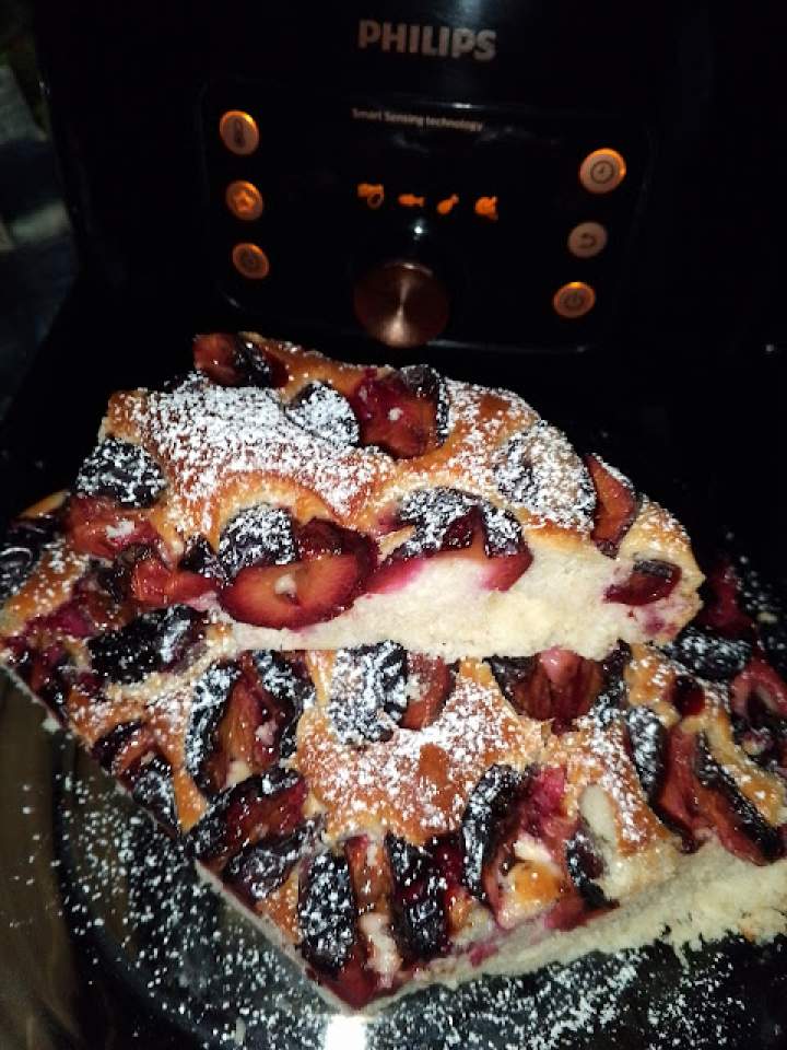 drożdżowe na suchych drożdżach i oleju ze śliwkami i kruszonką z airfryer…