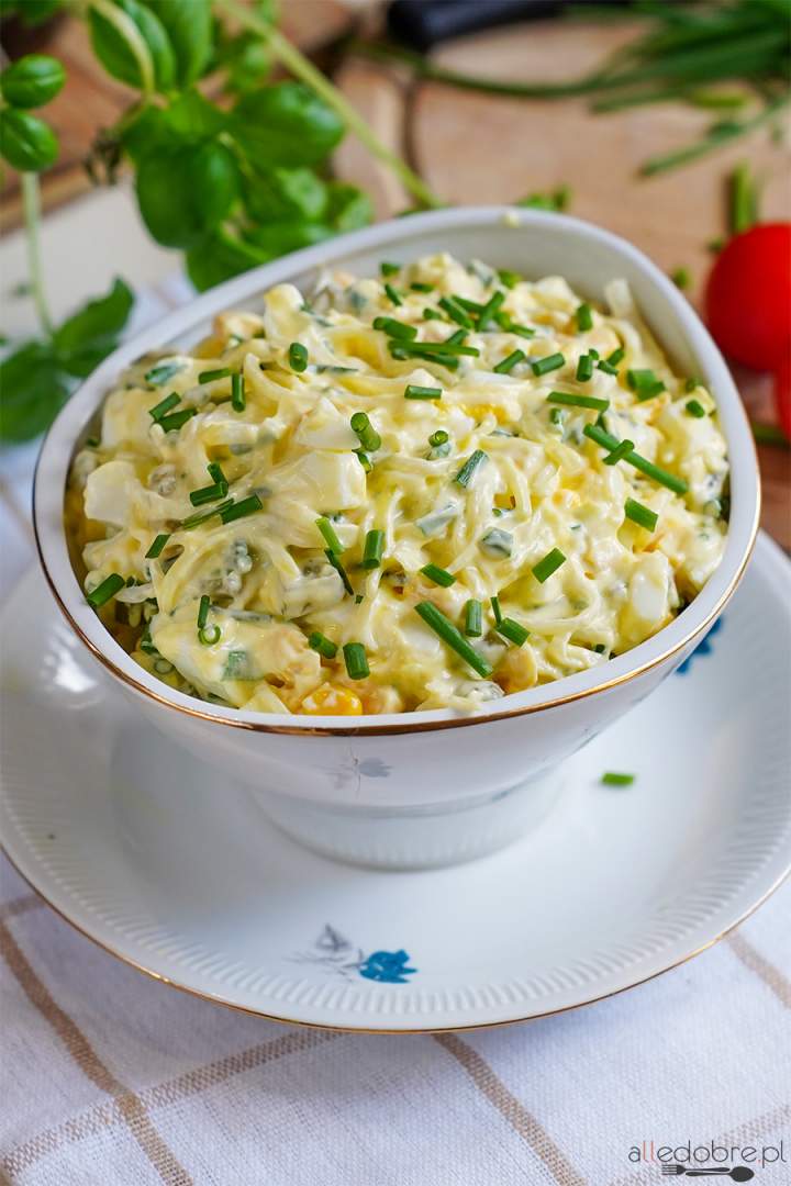 Sałatka z porem i jajkiem