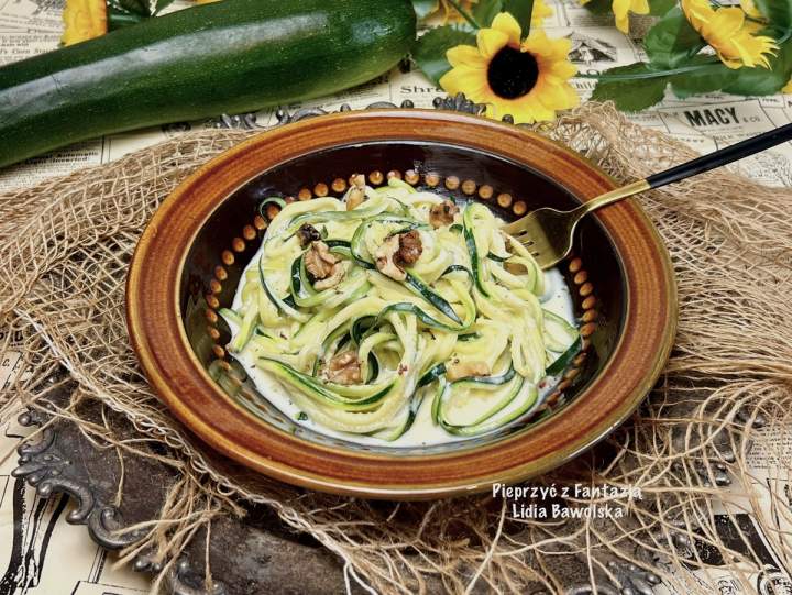 Makaron z cukinii z gorgonzolą