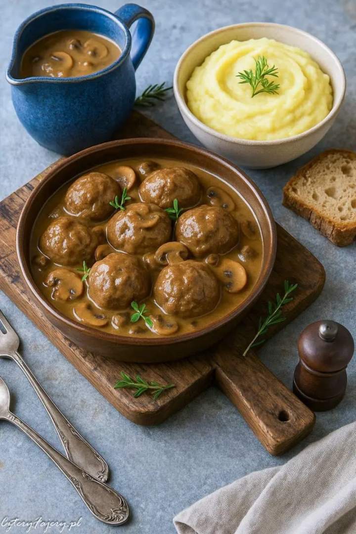 Pulpety w sosie pieczarkowym