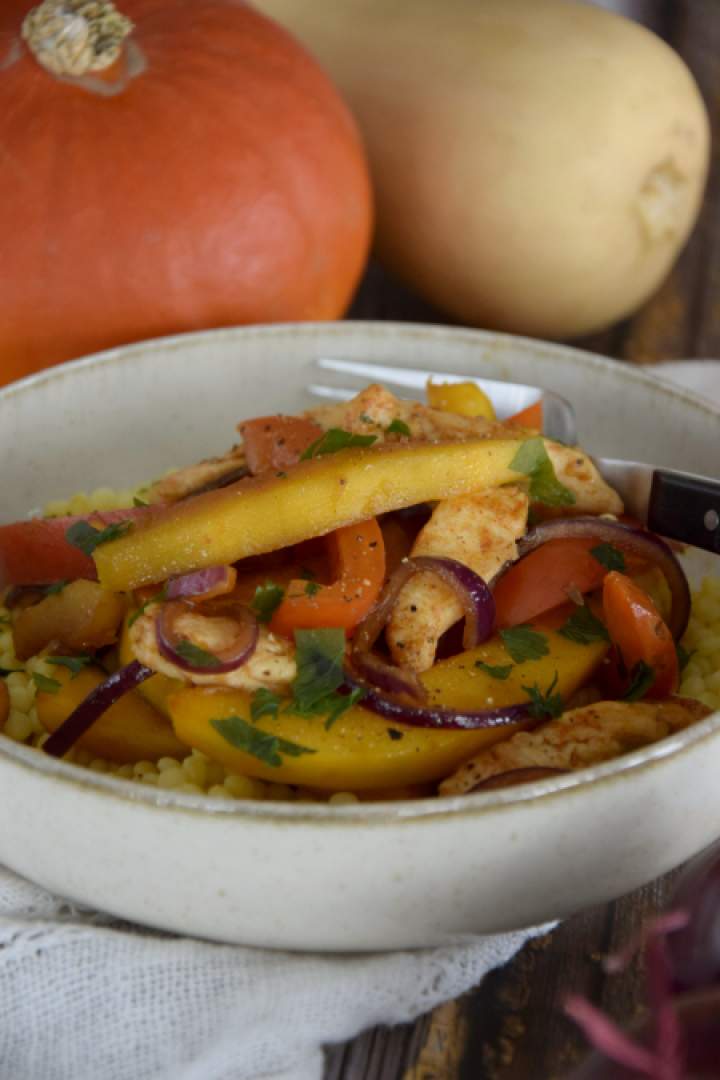 Stir fry z kurczakiem i dynią