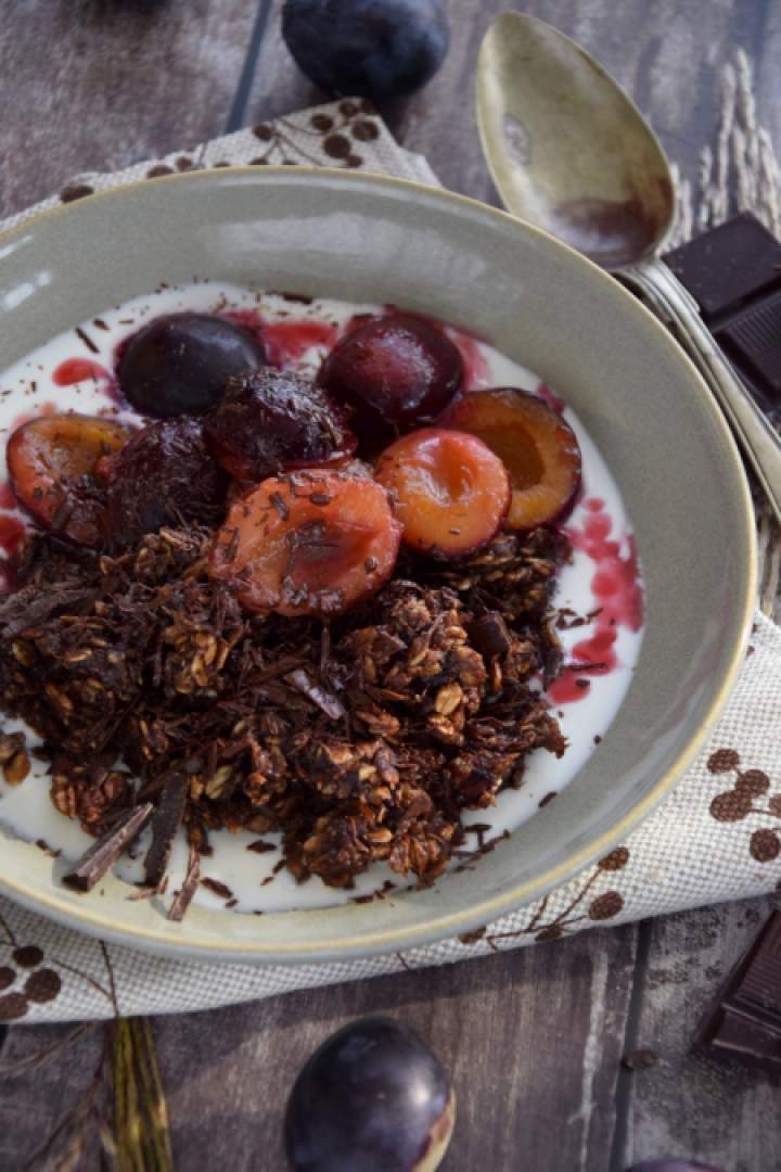 Owsianka z patelni czoko-śliwka