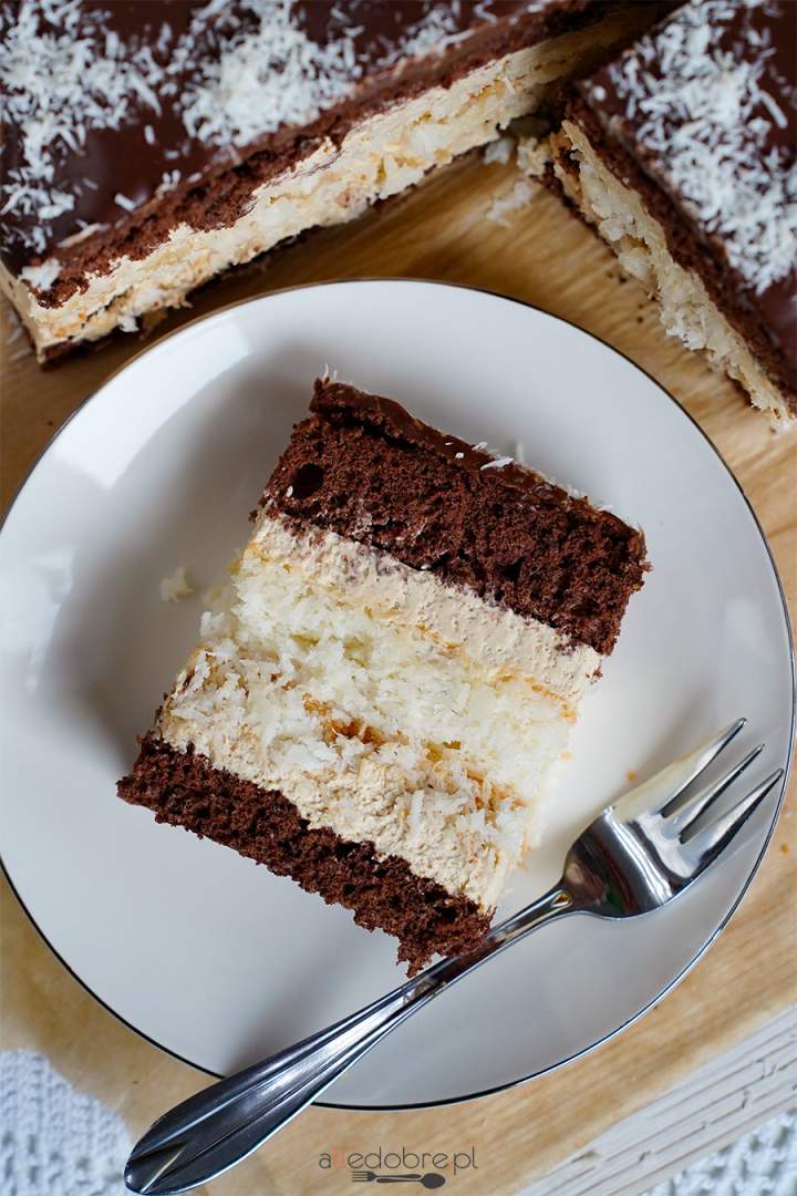 Ciasto kawowe z bezą kokosową