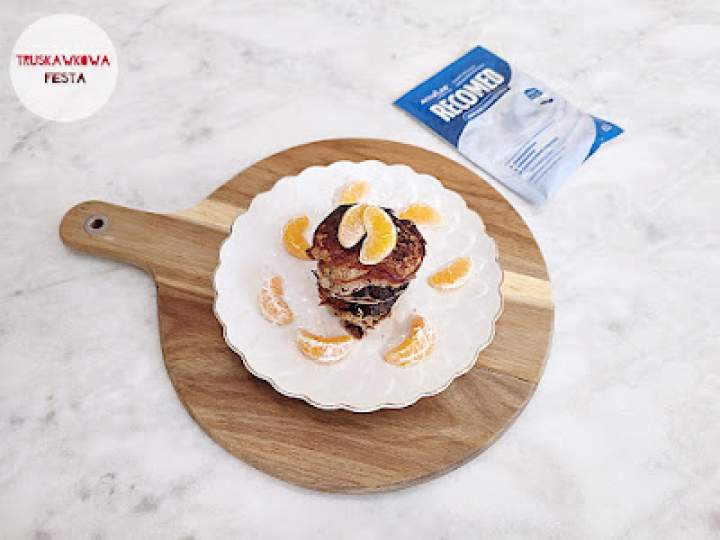 Jabłkowo-bananowe placuszki z recomed latte macchiato i maką gryczaną