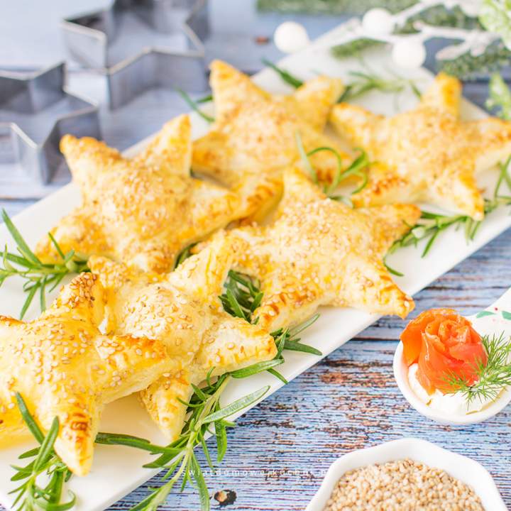 Gwiazdki z łososiem i kremowym serkiem