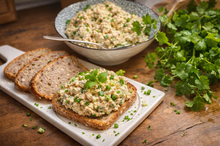 Sałatka jajeczna z tuńczykiem na kanapki