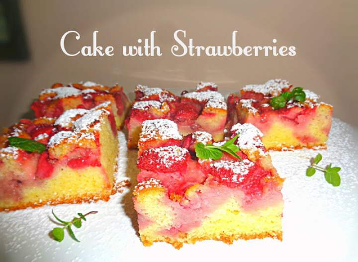 Proste ciasto z truskawkami – Cake with Strawberries