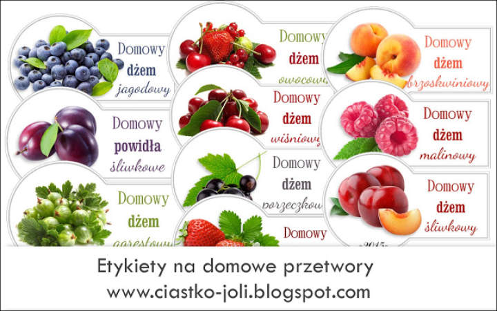 Etykiety na dżemy – 2015