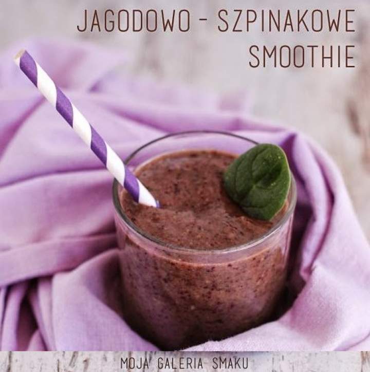 jagody + szpinak + banan + awokado + ogórek + woda kokosowa