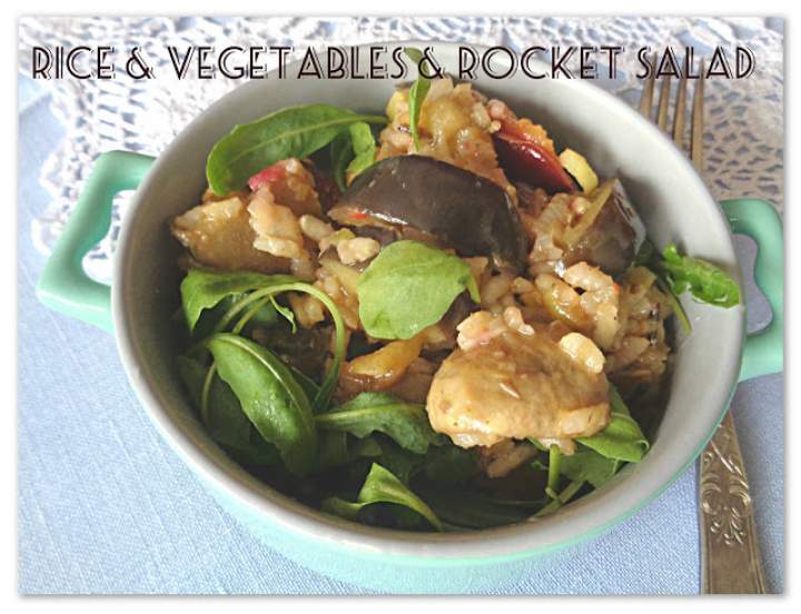 Ryż z warzywami i rukolą – Rice & vegetables & rocket salad