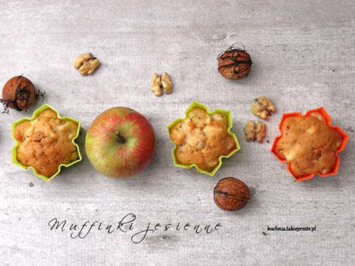 Muffinki jesienne – z jabłkami i orzechami włoskimi