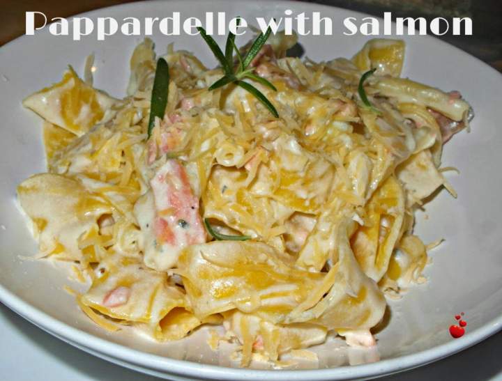 Pappardelle z łososiem – Pappardelle with salmon