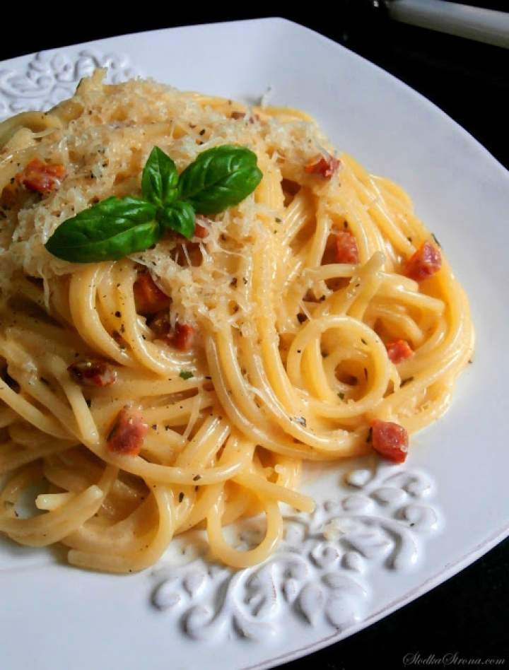 Spaghetti Carbonara z Szynką (Makaron z Szynką)
