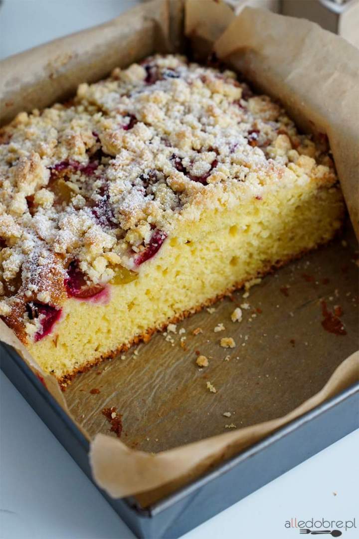 Ciasto na kefirze ze śliwkami i kruszonką