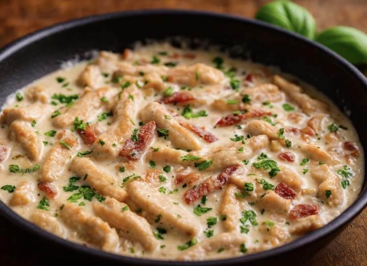 Fileciki w sosie carbonara