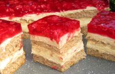 Ciasto MALINOWA KRÓWKA-biszkopt karmelowy z kremem kajmakowym z galaretką i malinami-pyszne i łatwe ciasto +FILM