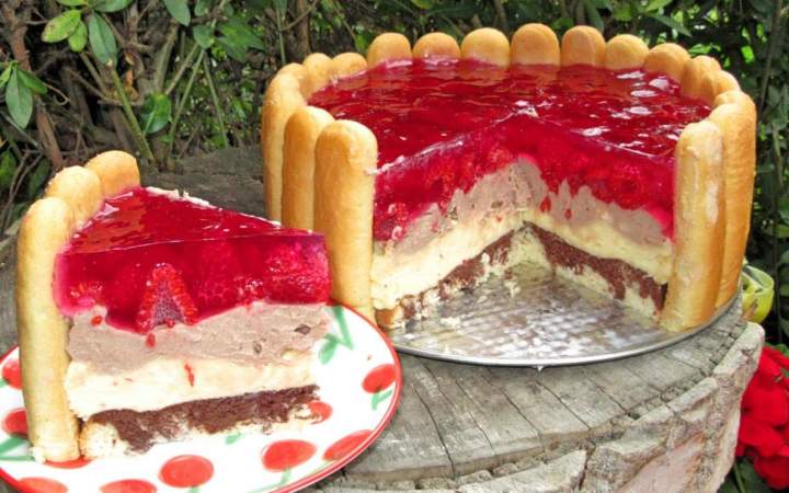 Rewelacyjny torcik a’la CHARLOTTE z kremem i malinami +FILM