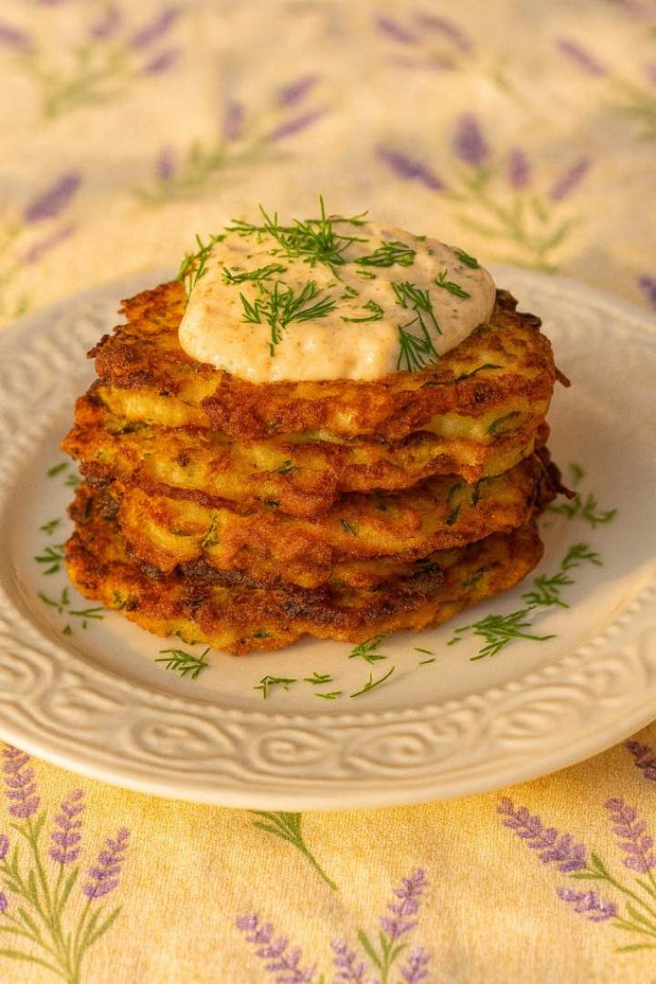 Placki z cukinii z ostrym sosem