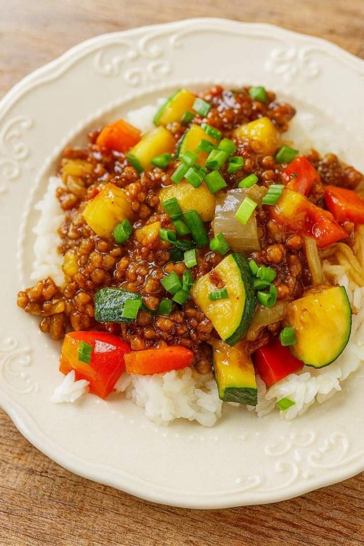 Ryż z mięsem mielonym i warzywami