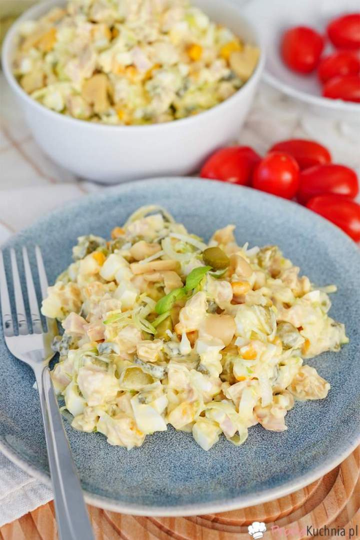 Sałatka z jajkiem z porem