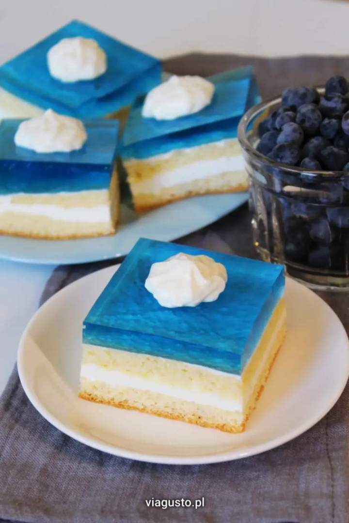 Ciasto Smerfuś z galaretką