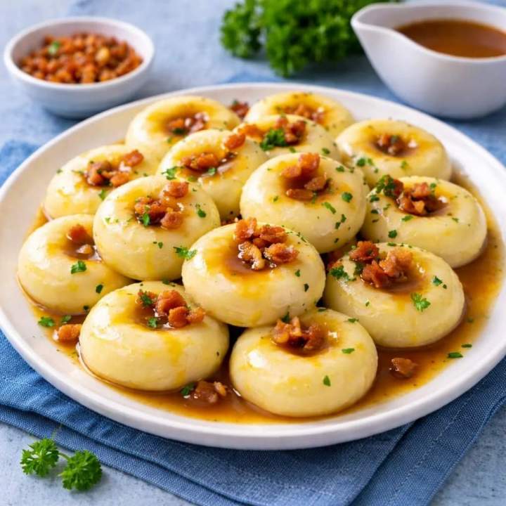 Kluski śląskie z sosem