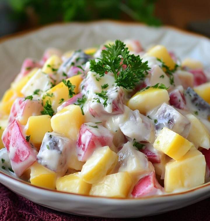 Klasyczna sałatka śledziowa z buraczkami i ziemniakami