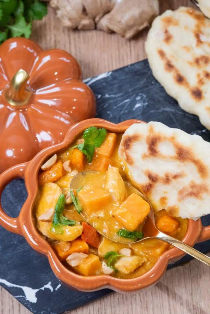 Kurczak curry z dynią i batatami