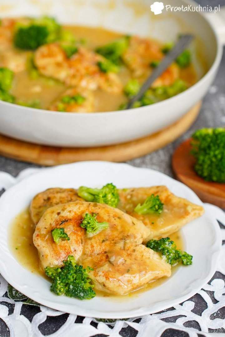 Kurczak w sosie brokułowym