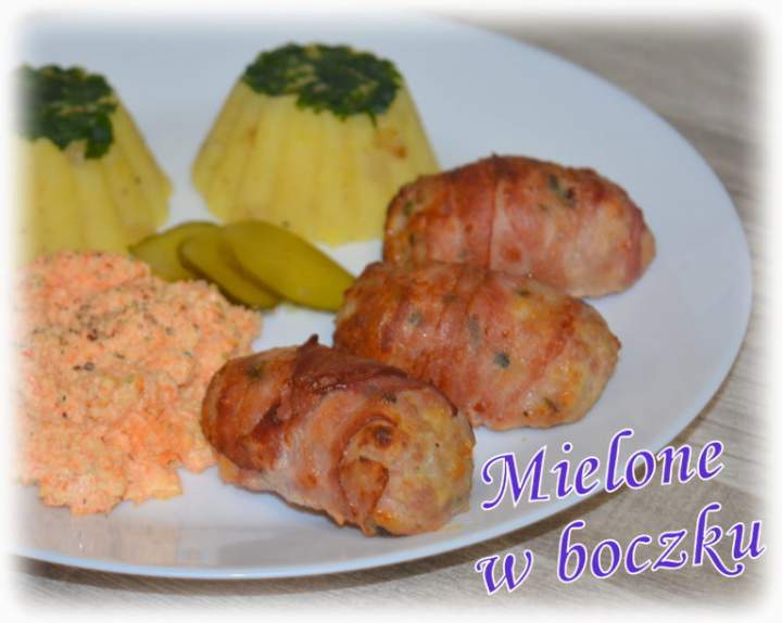 Mielone pieczone w boczku