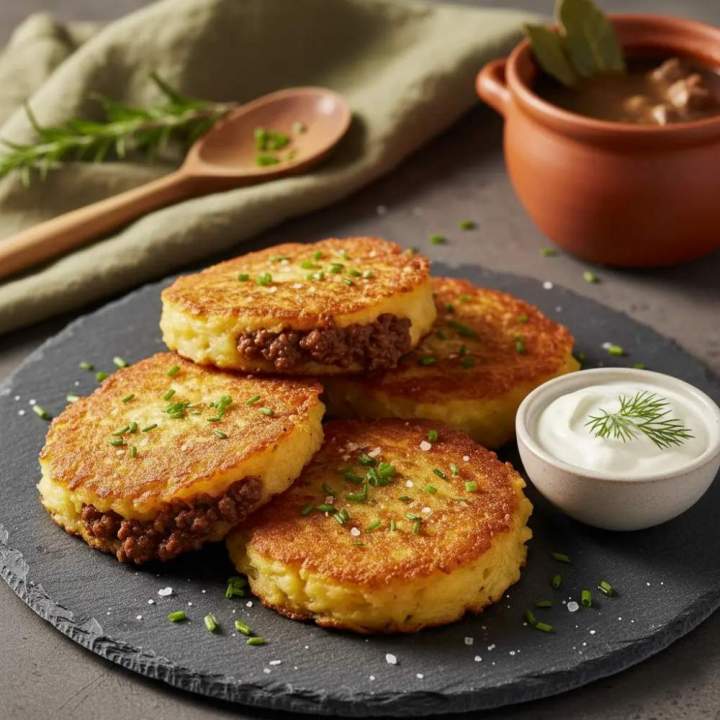 Placki ziemniaczane faszerowane mięsem