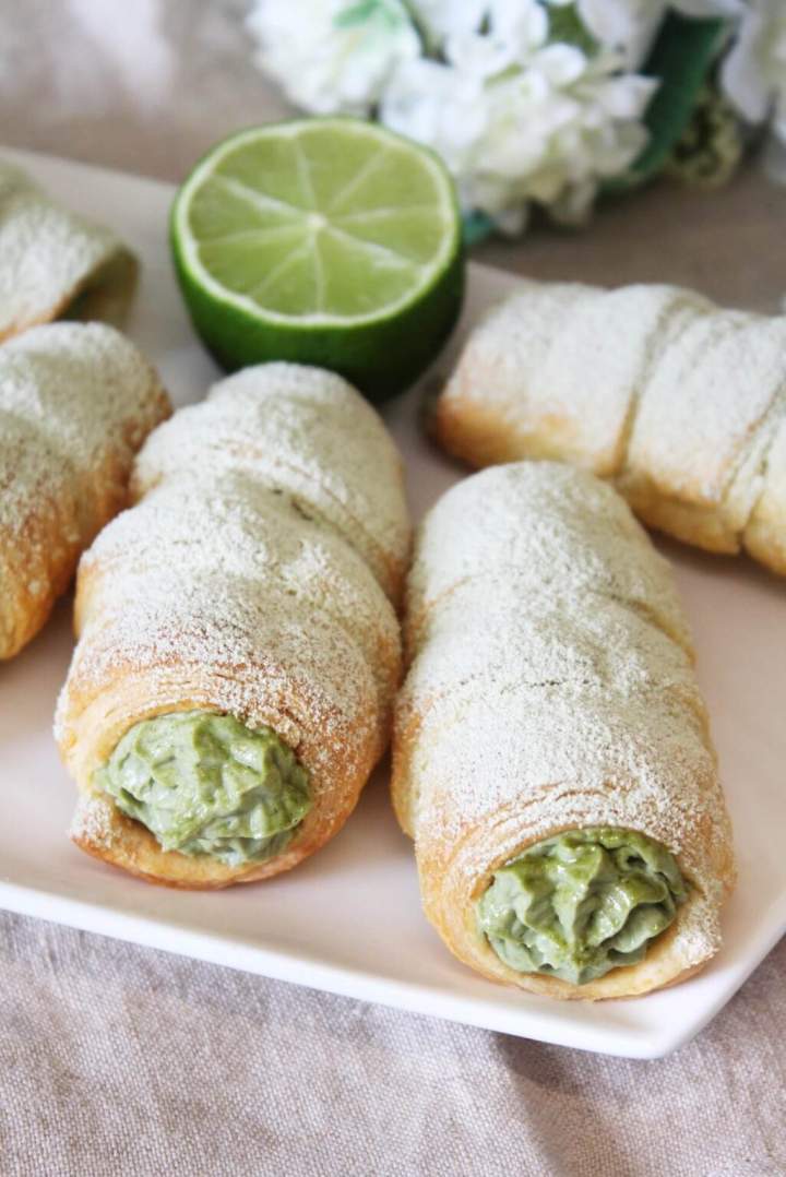 Rurki z kremem matcha