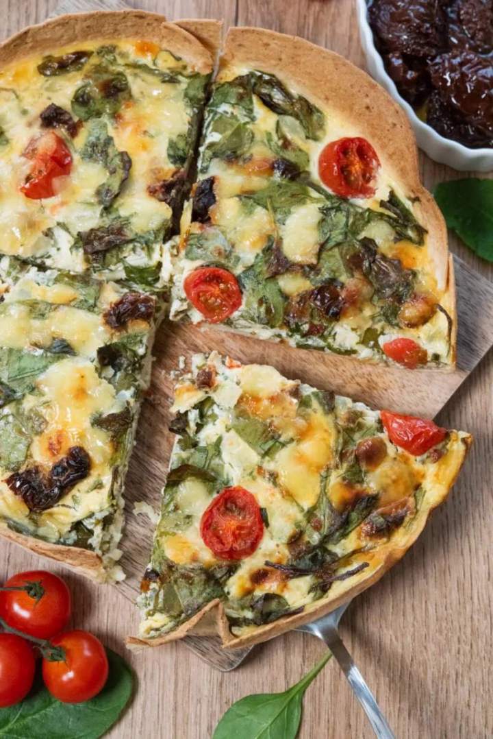 Zapiekana tortilla ze szpinakiem